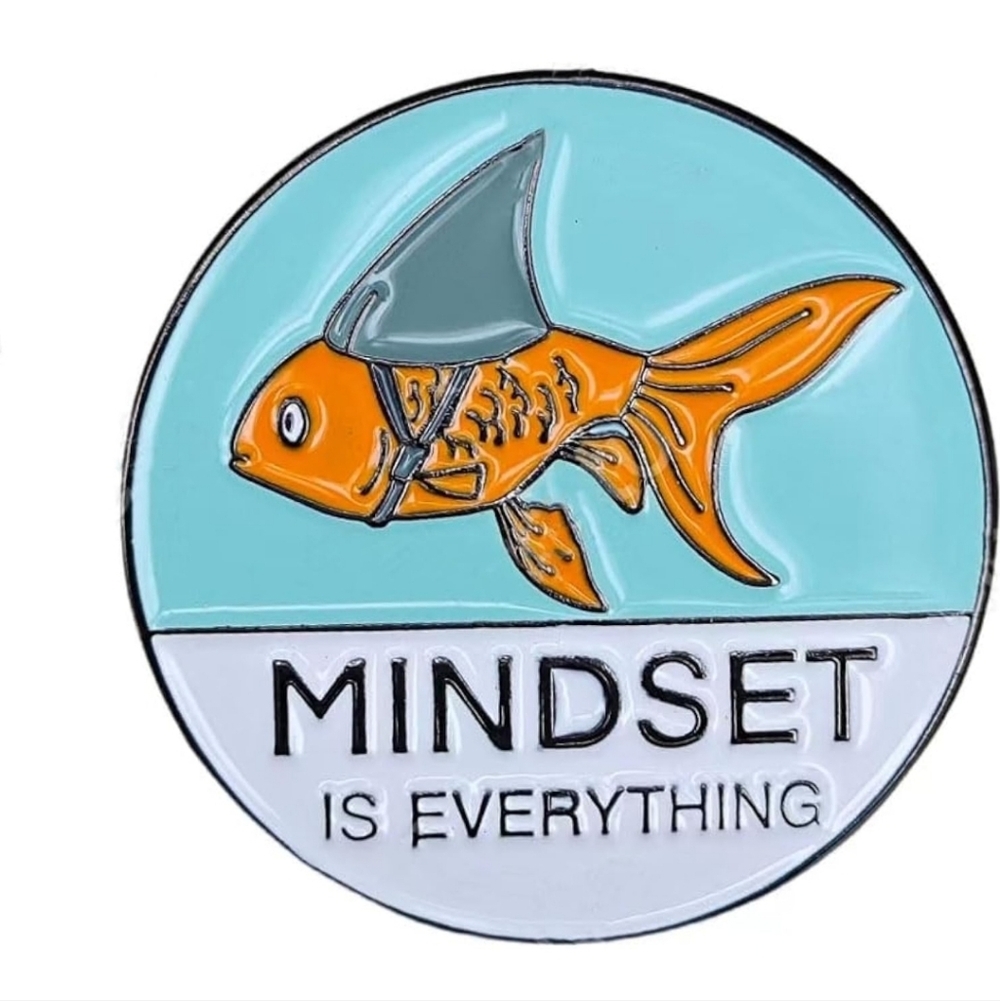 Orange Fish Mindset Pin